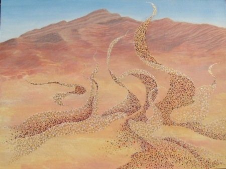 The chorus line 120 x 90 cms